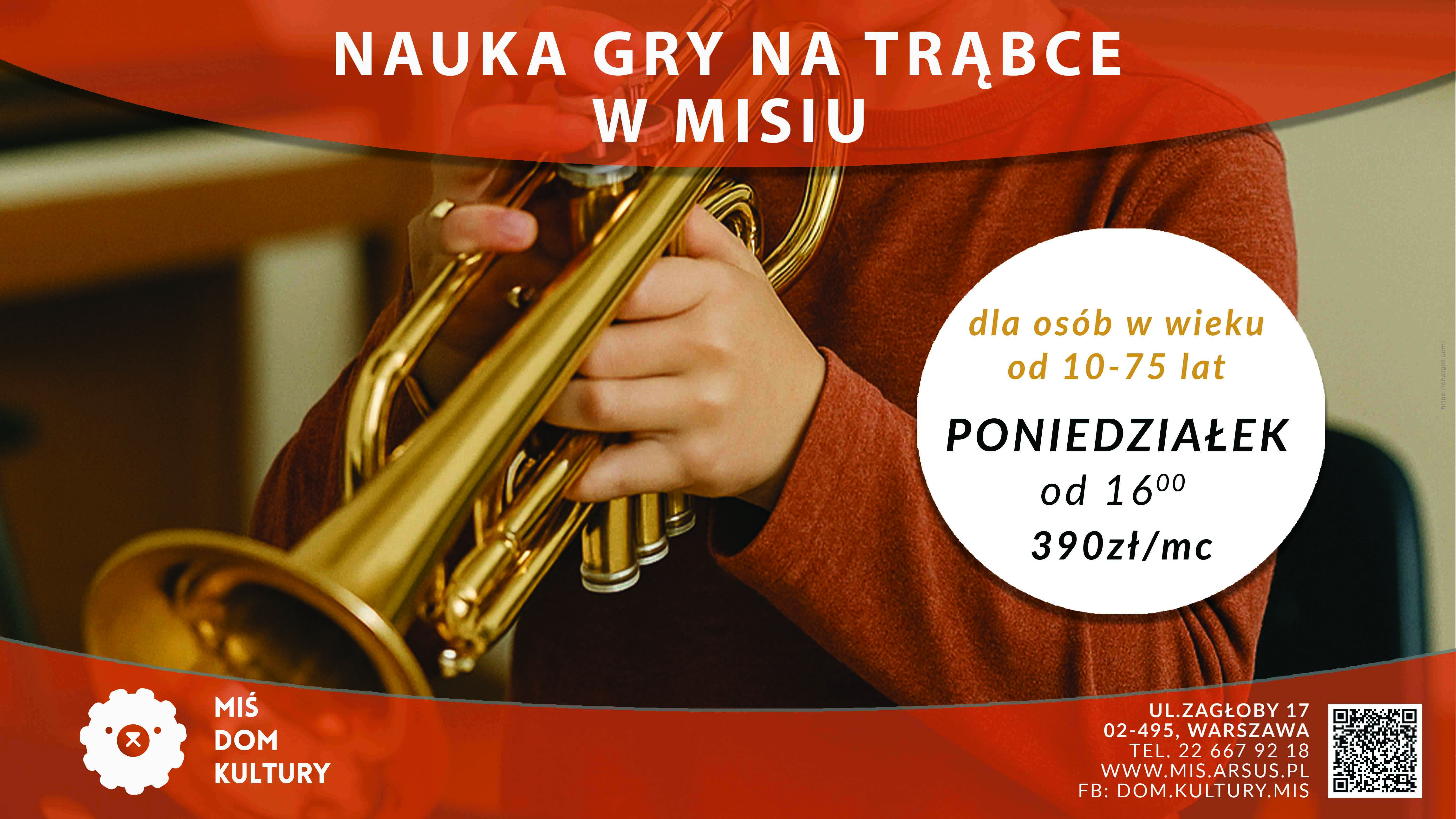 Nauka gry na trąbce w Misiu