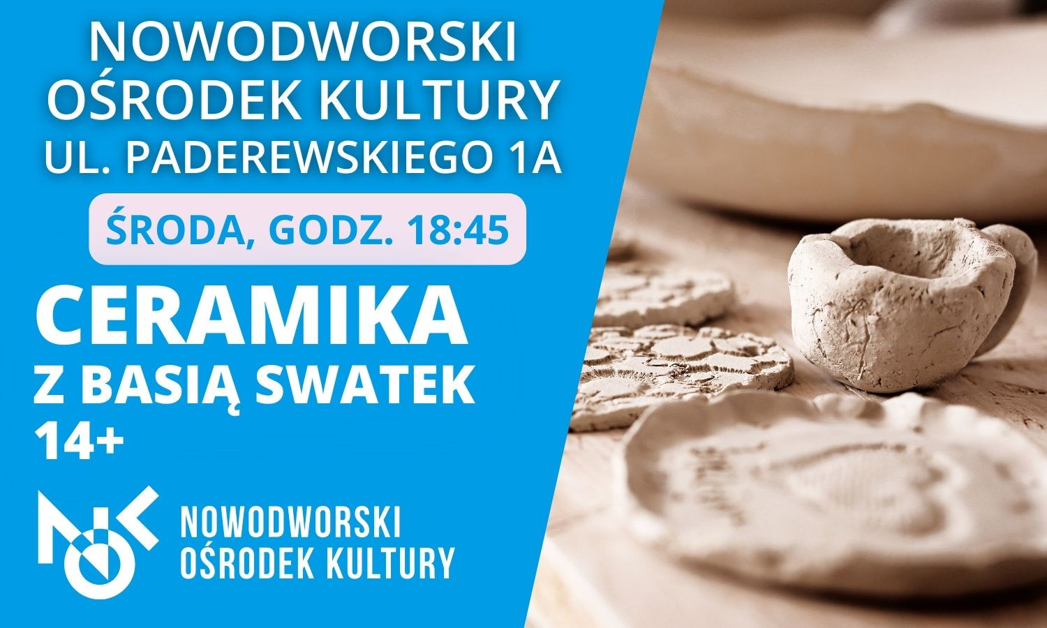 Ceramika młodzież (14+) i dorośli  (środa)