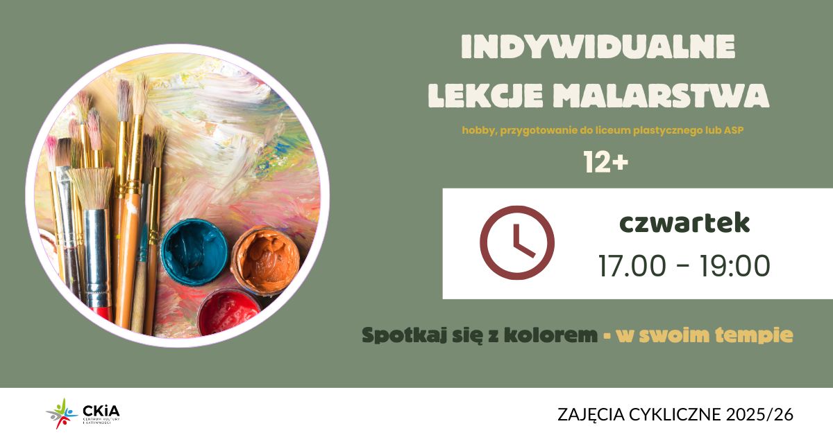 Indywidualne zajęcia malarskie – hobby, przygotowanie do liceum plastycznego i ASP