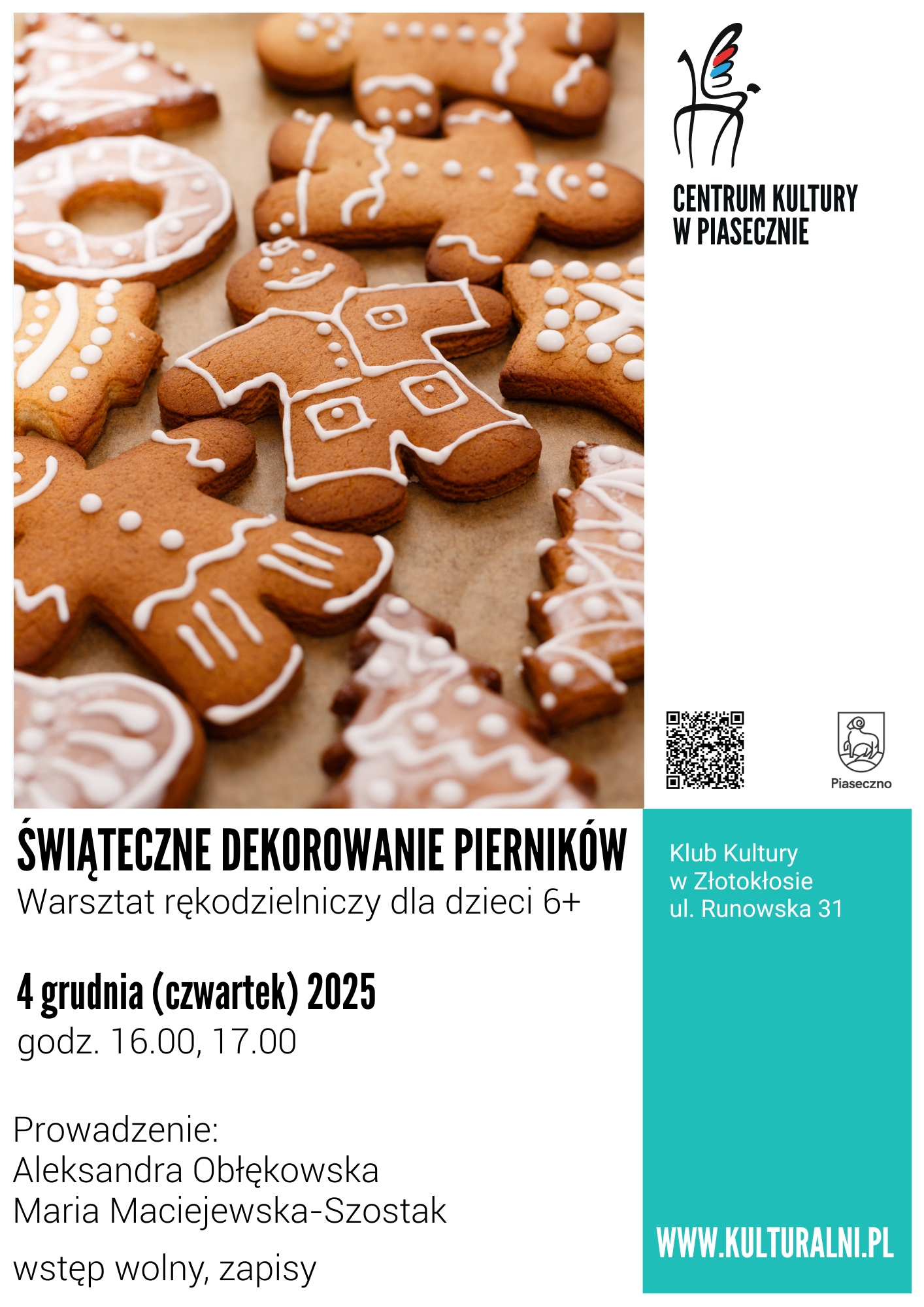 ŚWIĄTECZNE DEKOROWANIE PIERNIKÓW godzina 17.00