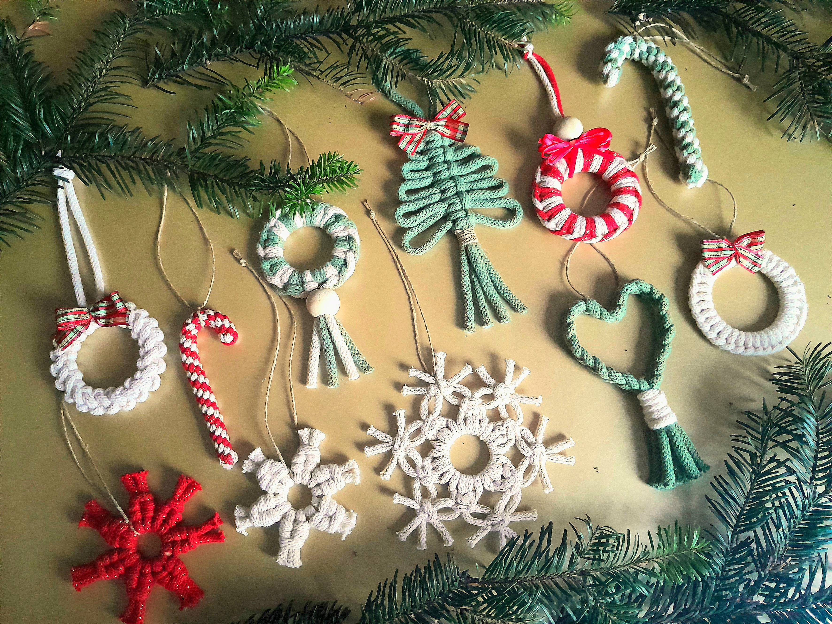 Makramowe ozdoby świąteczne