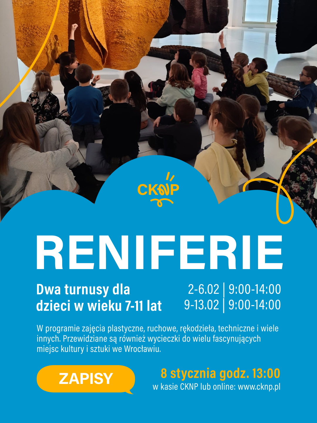 Reniferie 2026 - TURNUS I 2-6 lutego 2026 - zimowe warsztaty dla dzieci w wieku 7-11 lat