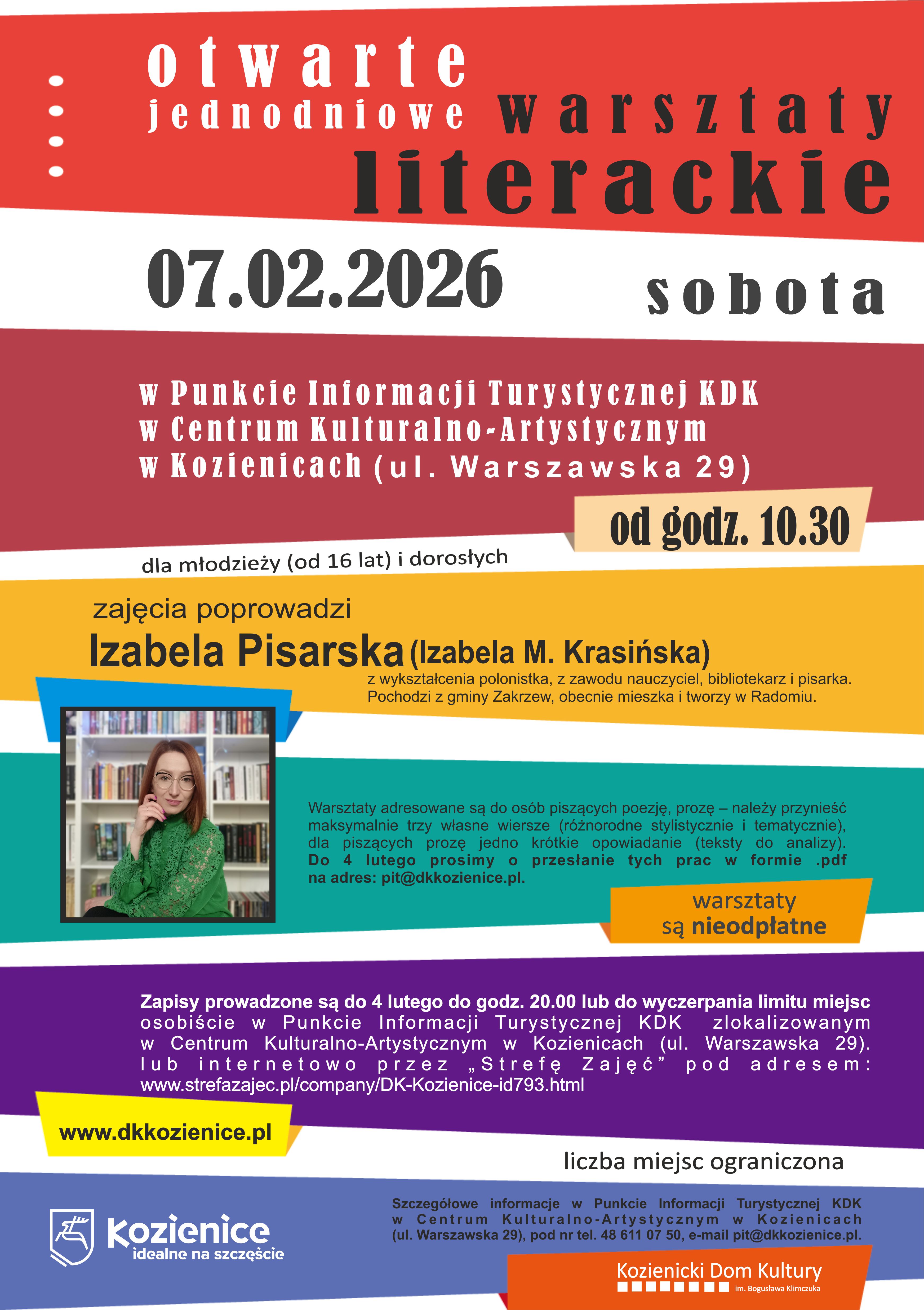Otwarte Warsztaty literackie dla młodzieży i dorosłych