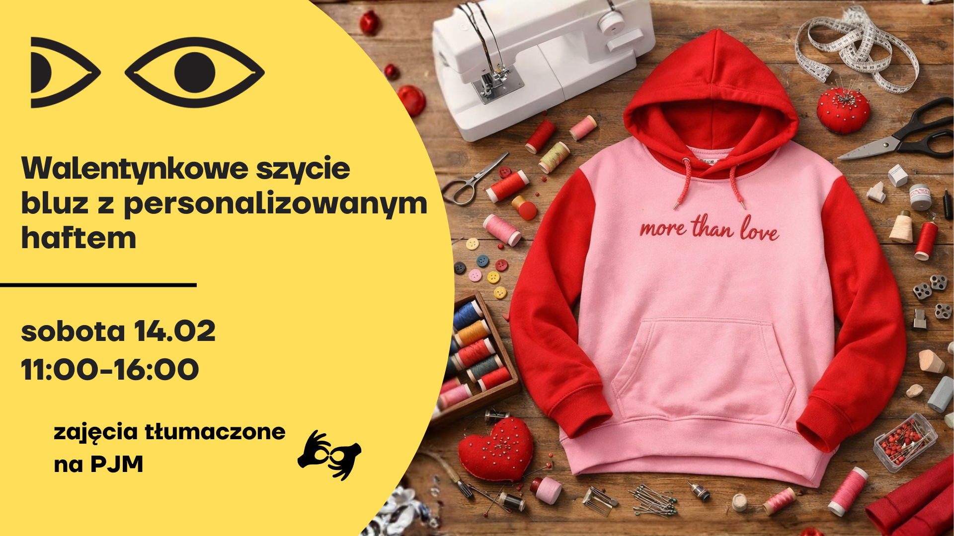 Walentynkowe szycie bluz z personalizowanym haftem - Dom Otwarty przy ul. Radzymińskiej 123