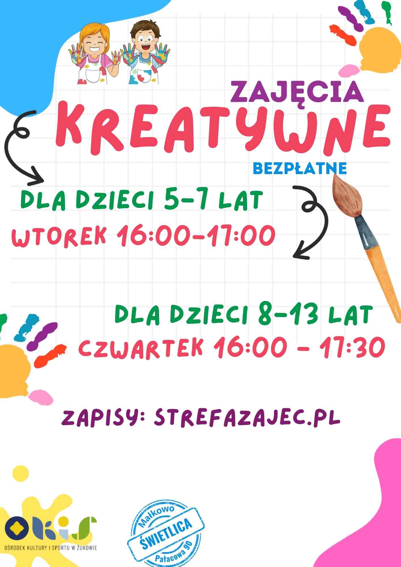 Zajęcia kreatywne czwartek grupa 8-13 Małkowo