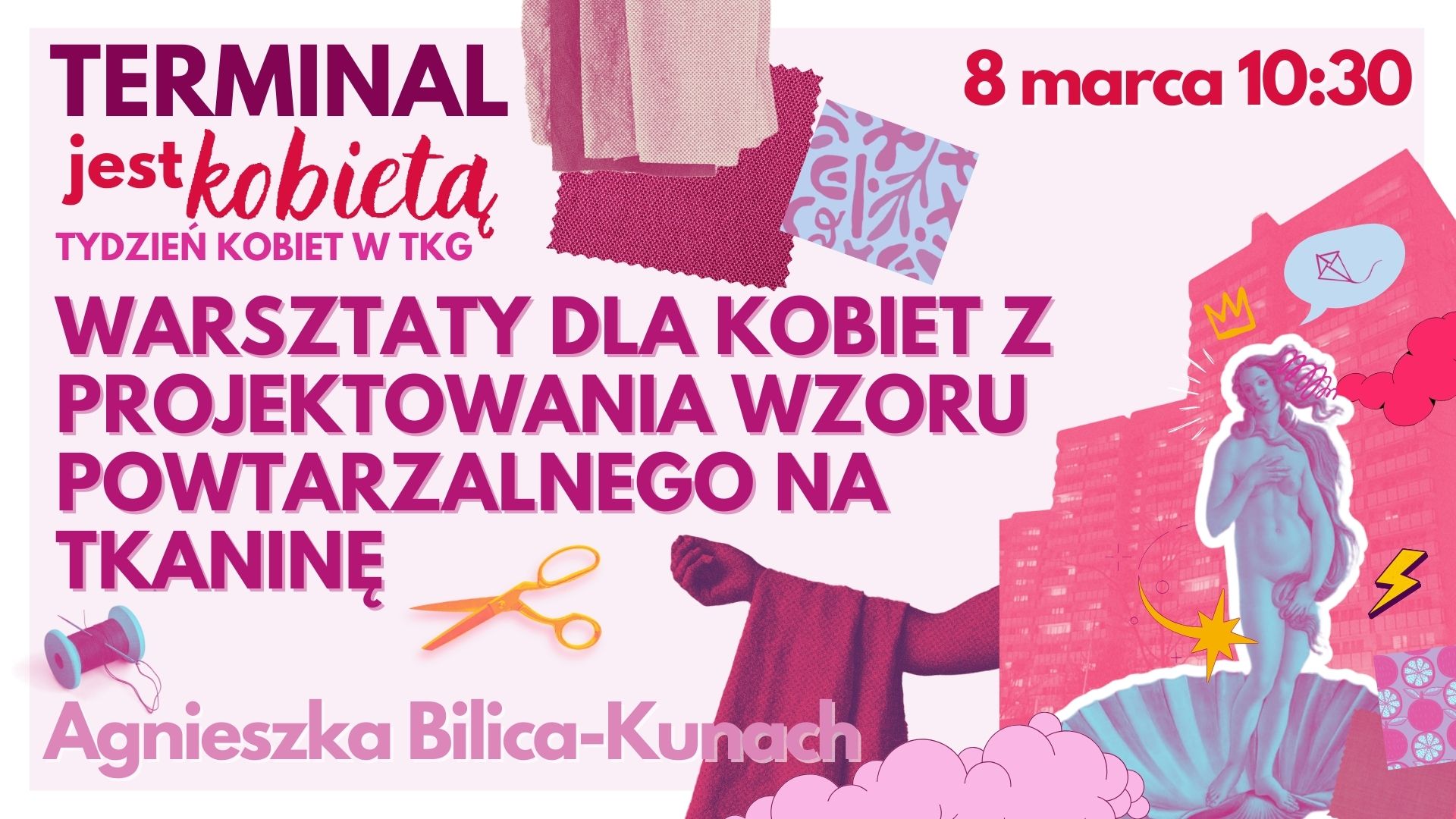 TYDZIEŃ KOBIET - WARSZTATY DLA KOBIET Z PROJEKTOWANIA WZORU POWTARZALNEGO NA TKANINĘ