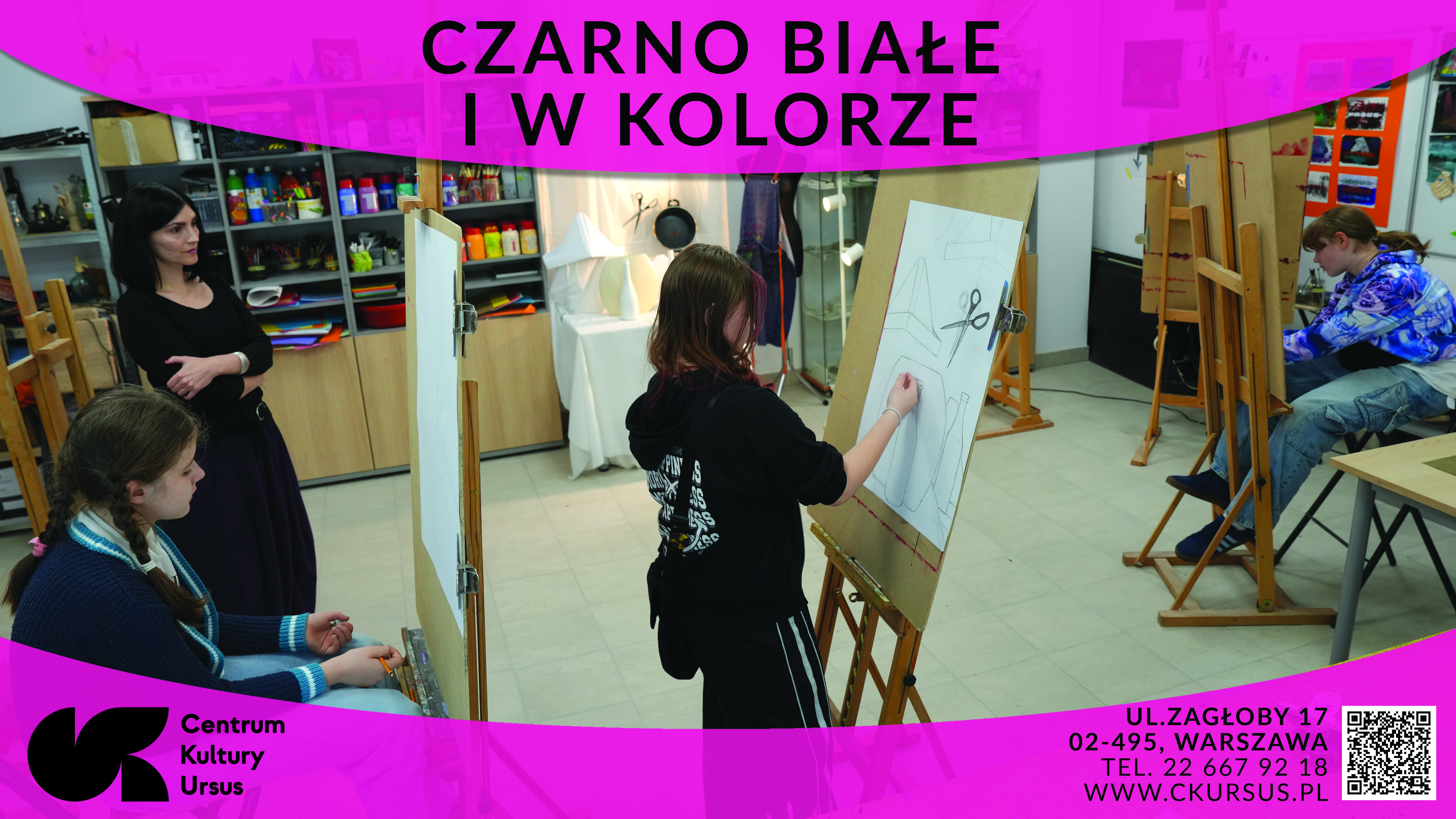 Czarno białe i w kolorze – kurs rysunku od podstaw w Misiu