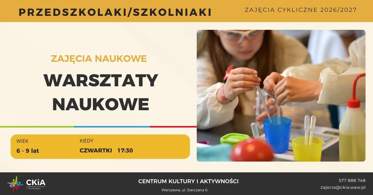 WARSZTATY NAUKOWE grupa młodsza