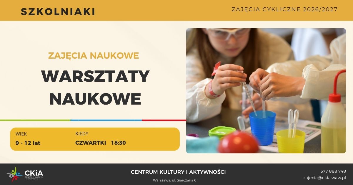 WARSZTATY NAUKOWE grupa starsza