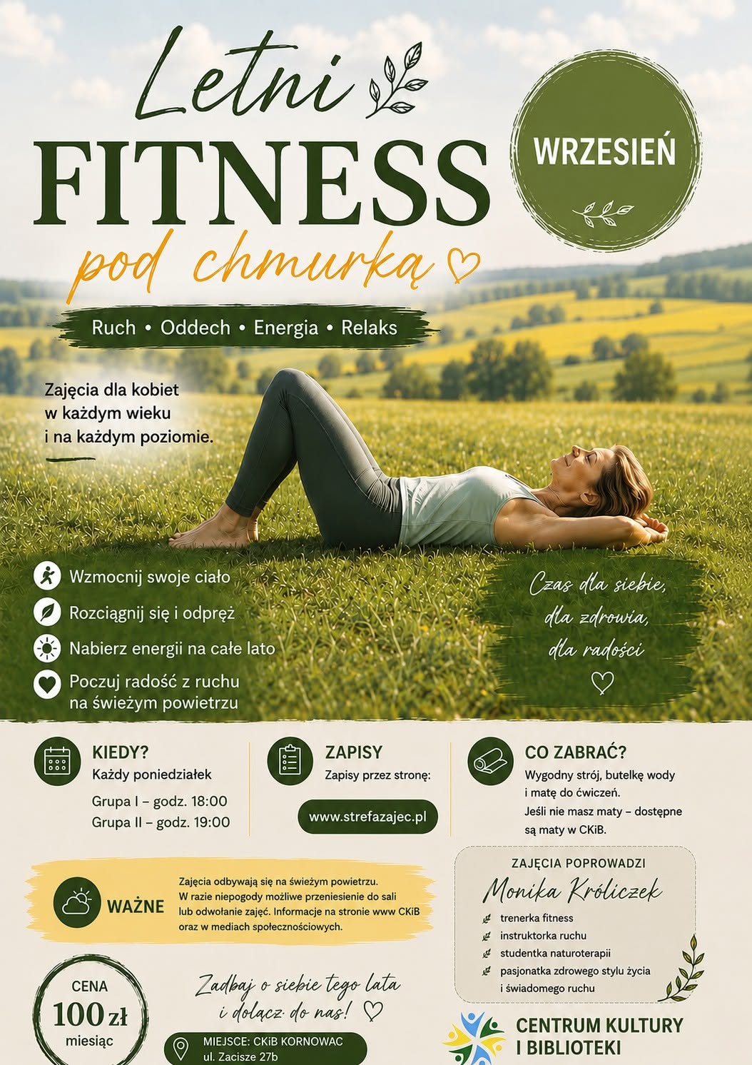 Letni fitness pod chmurką - wrzesień