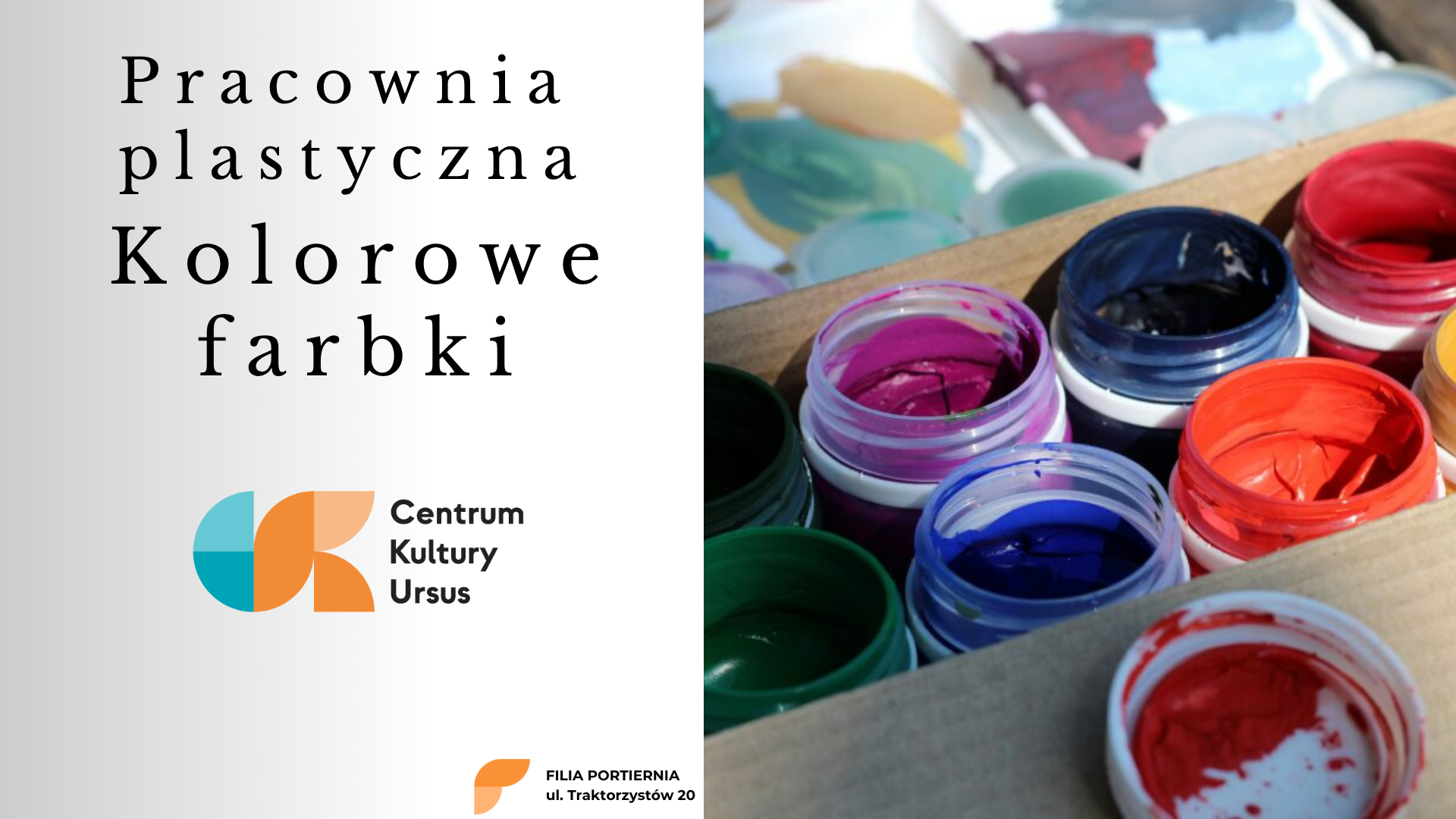 Zajęcia plastyczne "Kolorowe farbki" w CKU Filii Portiernia
